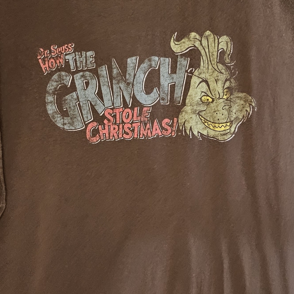 [Dr. Seuss] Brown How the Grinch Stole Christmas T-Shirt 《L》 - Picture 2 of 4